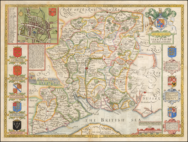 65-British Counties Map By John Speed