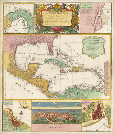 81-Florida, Mexico, Caribbean and Central America Map By Homann Heirs