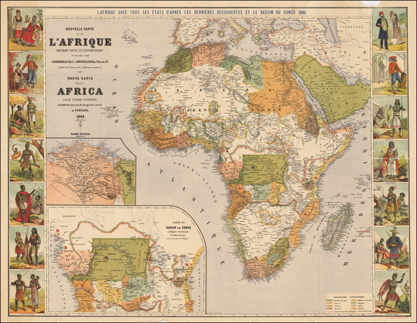 35-Africa, Africa, East Africa and West Africa Map By Jean Dosseray