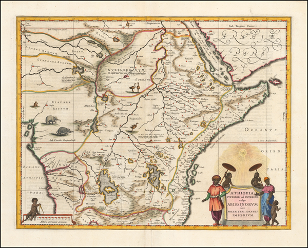 91-East Africa and West Africa Map By Willem Janszoon Blaeu