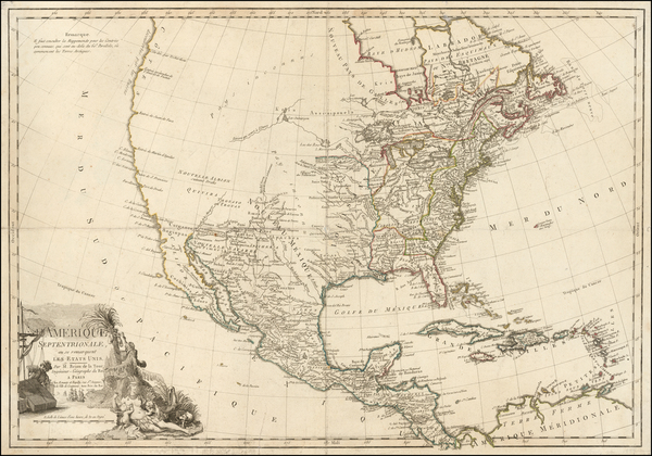 38-United States and North America Map By Louis Brion de la Tour / Esnauts & Rapilly