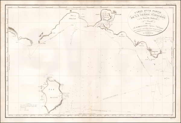 85-Australia Map By Louis Claude Desaulses de Freycinet