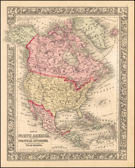 72-North America Map By Samuel Augustus Mitchell Jr.