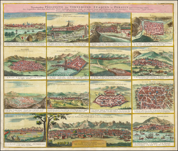 69-Central Asia & Caucasus and Middle East Map By Johann Baptist Homann