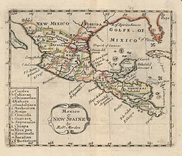 95-South, Texas, Mexico and Central America Map By Robert Morden