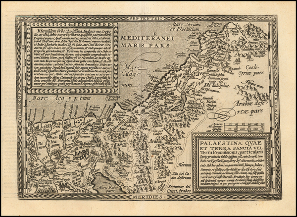 84-Holy Land Map By Matthias Quad / Johann Bussemachaer