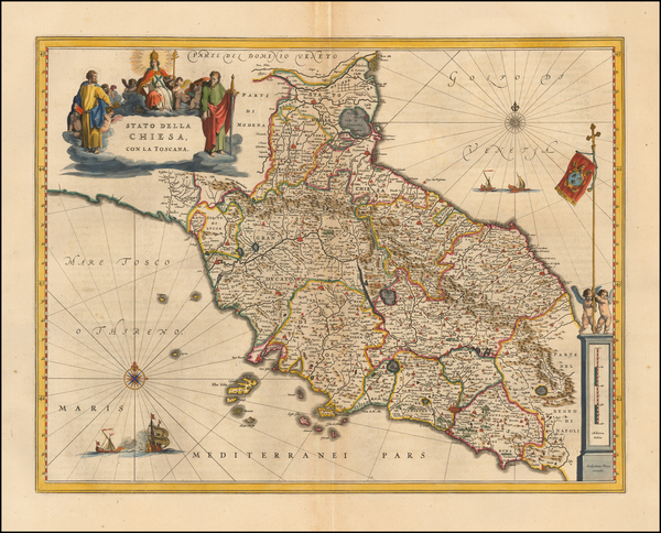 45-Italy Map By Willem Janszoon Blaeu