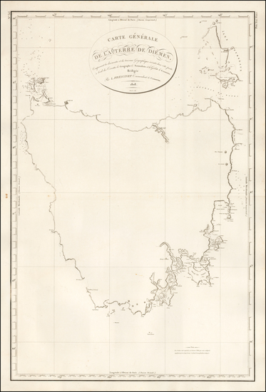 69-Australia Map By Louis Claude Desaulses de Freycinet