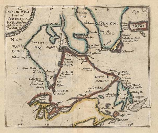 63-Polar Maps, Atlantic Ocean, Midwest and Canada Map By Robert Morden