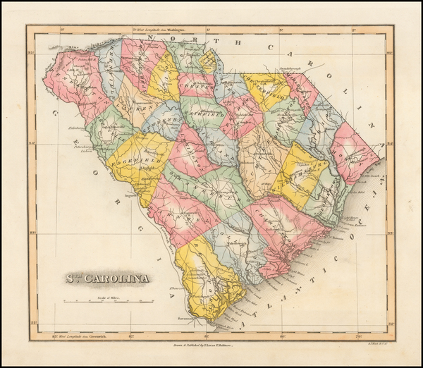 93-South Carolina Map By Fielding Lucas Jr.