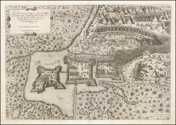 50-Hungary Map By Antonio Lafreri / Hendrick Van Schoel