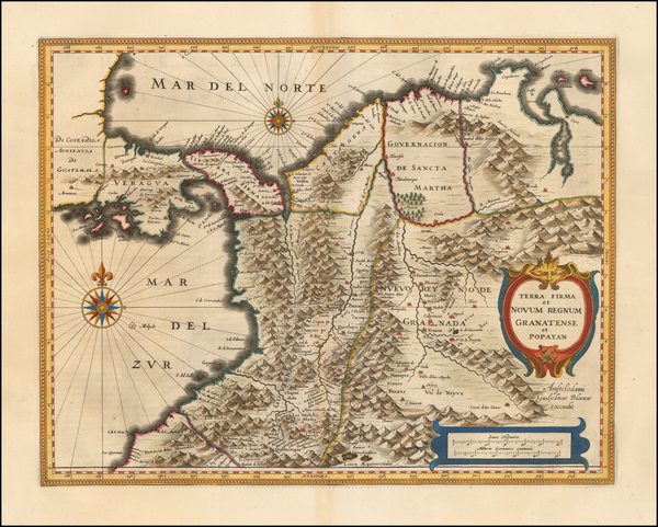 13-South America and Colombia Map By Willem Janszoon Blaeu