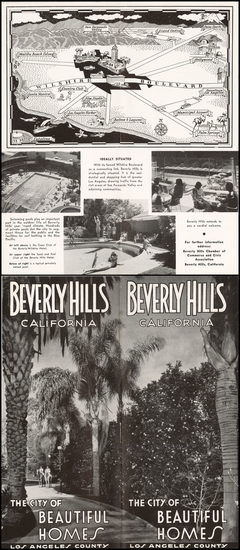 5-Pictorial Maps, Los Angeles and Other California Cities Map By Beverly Hills Chamber of Commerc