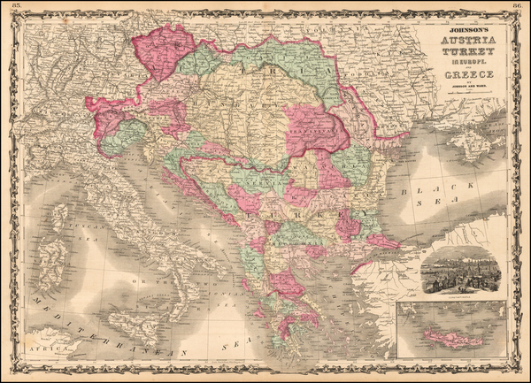 86-Hungary, Balkans, Turkey and Greece Map By Benjamin P Ward  &  Alvin Jewett Johnson