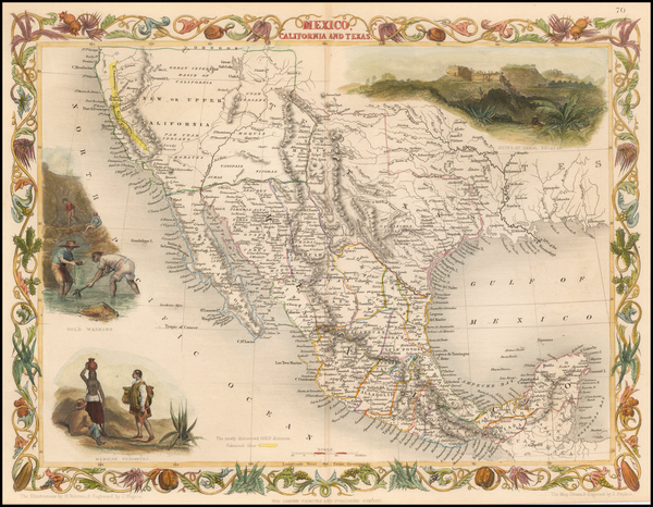 31-Texas, Southwest, Rocky Mountains, Mexico and California Map By John Tallis