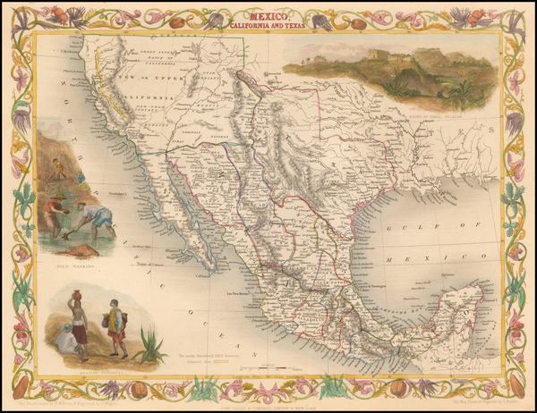 80-Texas, Southwest, Rocky Mountains, Mexico and California Map By John Tallis