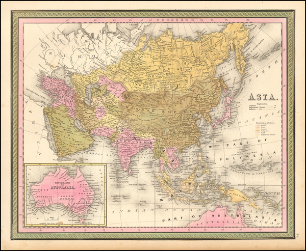 65-Asia, Australia & Oceania and Australia Map By Samuel Augustus Mitchell