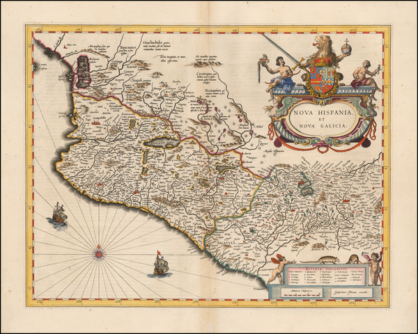 50-Mexico Map By Willem Janszoon Blaeu