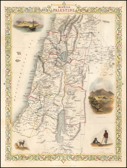 100-Holy Land Map By John Tallis