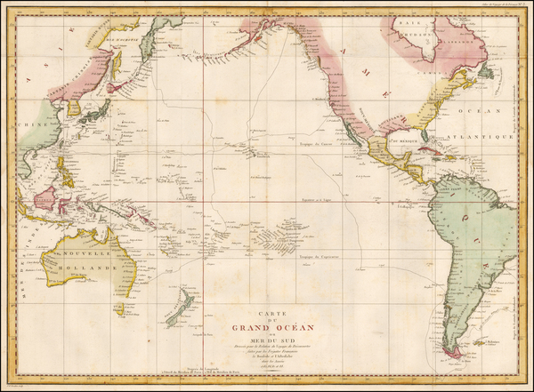 97-Australia & Oceania, Pacific, Australia and Oceania Map By Jean Francois Galaup de La Perou