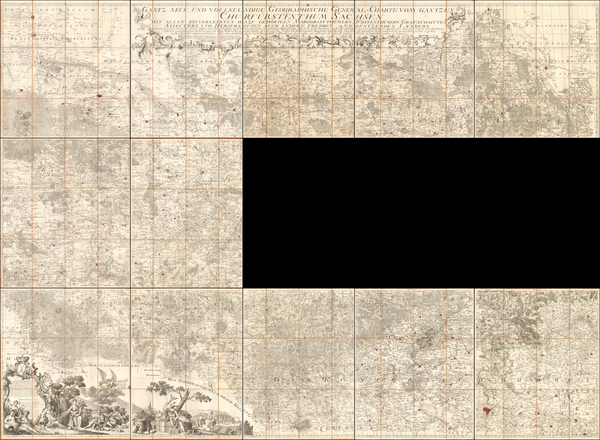 28-Czech Republic & Slovakia and Germany Map By Isaak Jakob von Petri