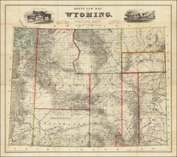 22-Plains and Rocky Mountains Map By G.W.  & C.B. Colton / G.L. Holt