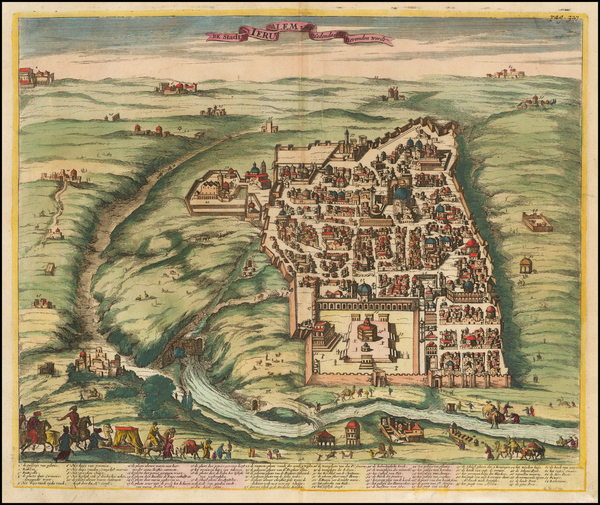 92-Holy Land and Jerusalem Map By Olfert Dapper