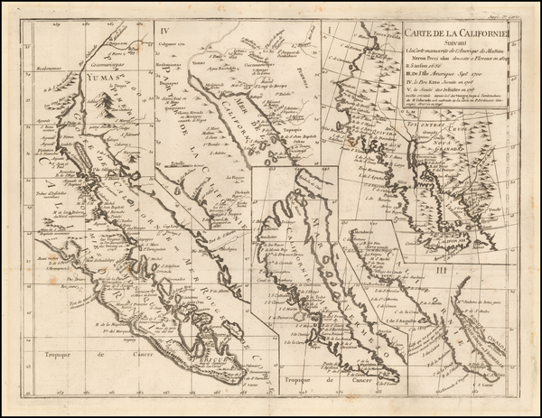 52-Baja California, California and California as an Island Map By Denis Diderot / Didier Robert de