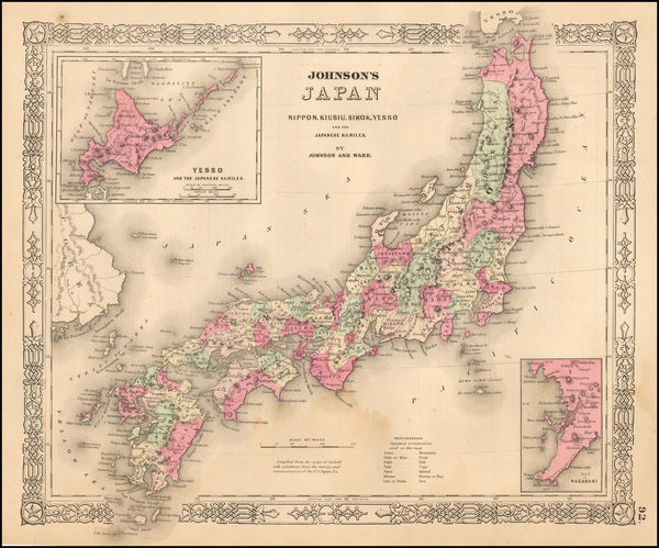 88-Japan Map By Benjamin P Ward  &  Alvin Jewett Johnson