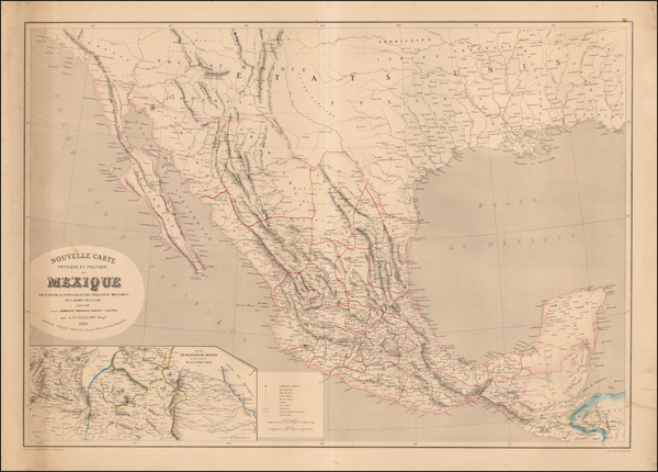 45-Texas, Plains, Southwest, Rocky Mountains and Mexico Map By Alexandre Vuillemin