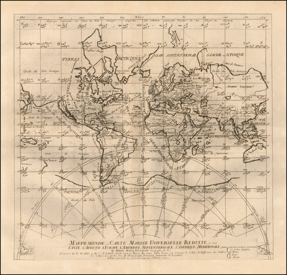 94-World Map By Pierre Moullart-Sanson