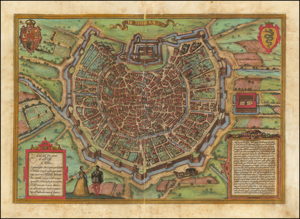 2-Italy and Northern Italy Map By Georg Braun  &  Frans Hogenberg