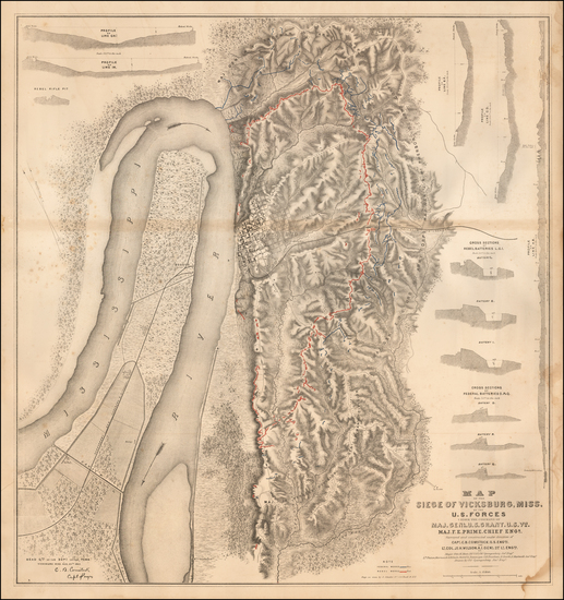 29-Mississippi Map By United States Bureau of Topographical Engineers