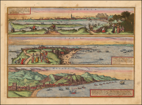 73-Spain Map By Georg Braun  &  Frans Hogenberg