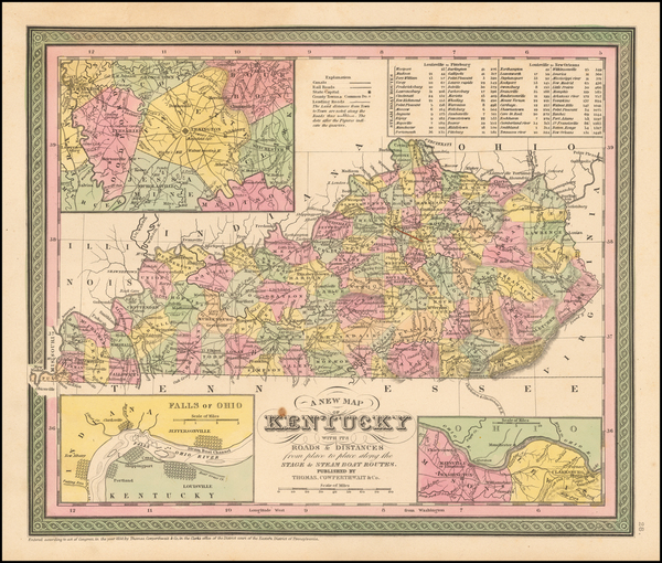 36-Kentucky Map By Thomas, Cowperthwait & Co.