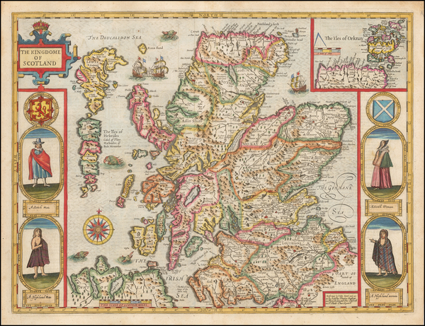 78-Scotland Map By John Speed