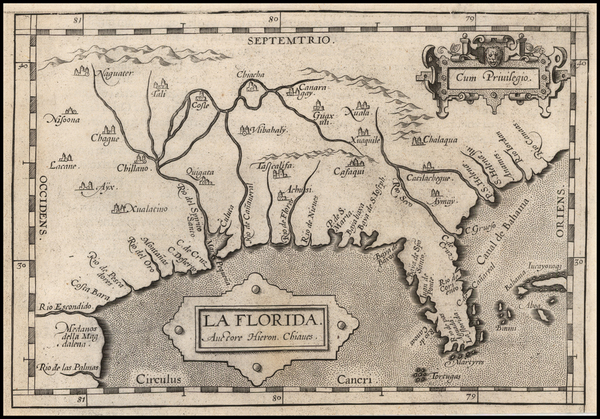 76-Florida, South and Southeast Map By Abraham Ortelius