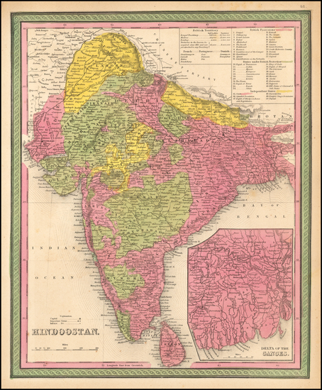 65-India and Central Asia & Caucasus Map By Samuel Augustus Mitchell