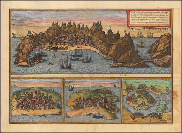 8-North Africa and East Africa Map By Georg Braun  &  Frans Hogenberg