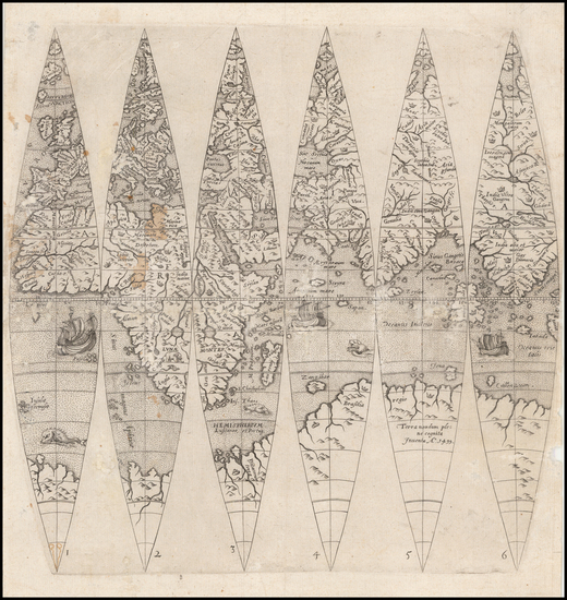 41-World, Eastern Hemisphere, Polar Maps, Europe, Asia and Africa Map By Johann Oterschaden