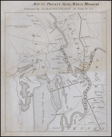 35-Midwest, Missouri and Civil War Map By Julius Manouvrier