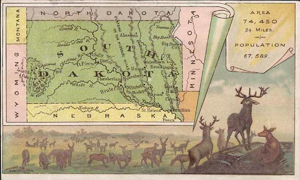 24-Plains and South Dakota Map By Arbuckle Brothers Coffee Co.