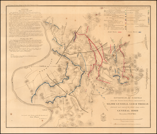 1-South and Tennessee Map By Bowen & Co. / M. Peseux