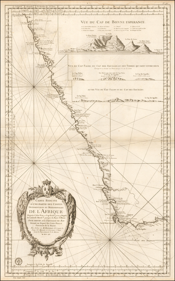 55-South Africa Map By Jacques Nicolas Bellin