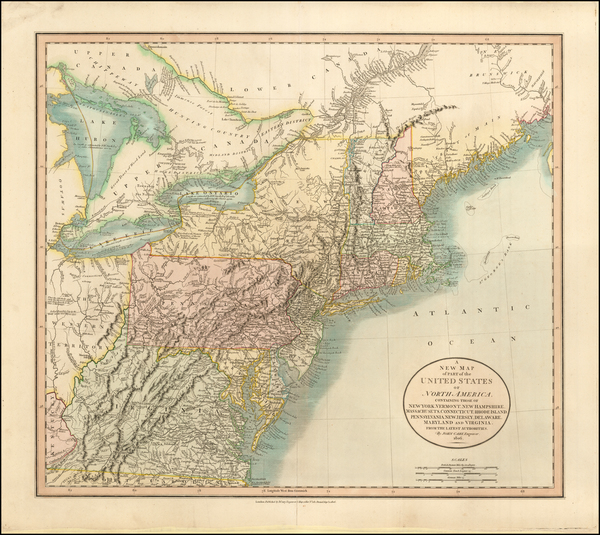 85-New England, Mid-Atlantic and Midwest Map By John Cary