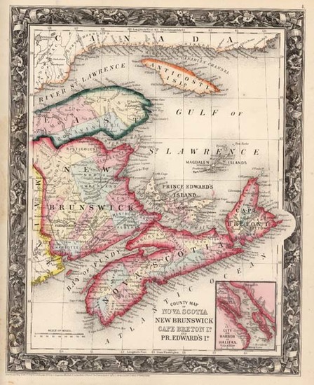 76-Canada Map By Samuel Augustus Mitchell Jr.