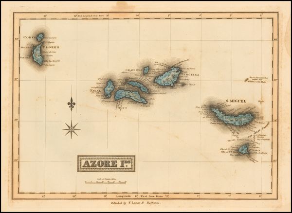 90-Atlantic Ocean and African Islands, including Madagascar Map By Fielding Lucas Jr.