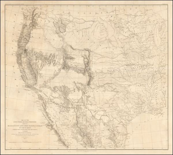 28-Texas, Plains, Southwest, Rocky Mountains and California Map By William Hemsley Emory