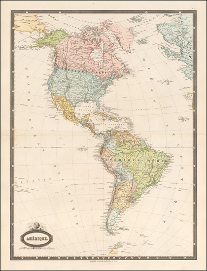 54-North America and South America Map By F.A. Garnier