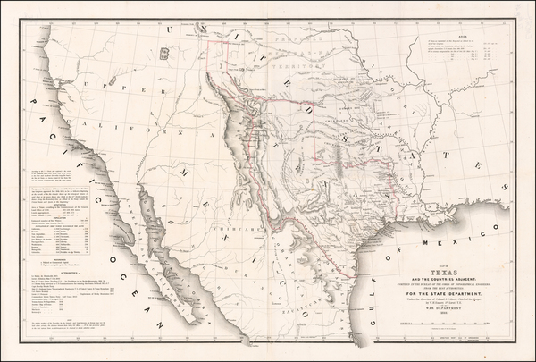 76-Texas, Plains, Southwest, Rocky Mountains and California Map By William Hemsley Emory